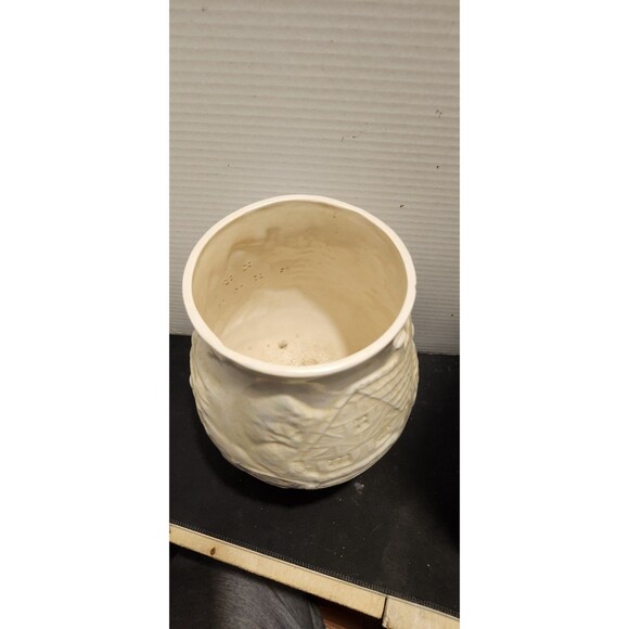 Vintage Iridescent Lusterware Vase – Cottage Scene Relief 10” Ceramic - Picture 6 of 11